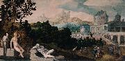 Jan van Scorel Landscape with Bathsheba oil painting on canvas